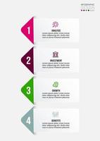 Infographic template business concept with workflow. vector
