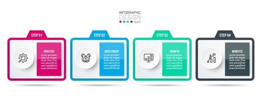Infographic template business concept with step. vector