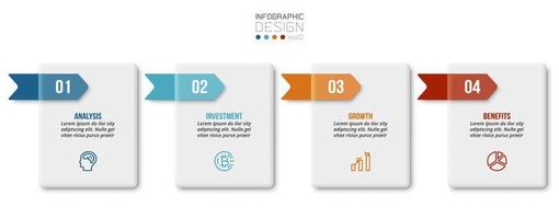 Infographic template business concept with step. vector