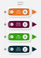 concepto de negocio de plantilla infográfica con flujo de trabajo. vector