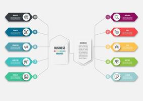 concepto de negocio de plantilla infográfica con diagrama. vector