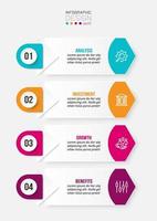 Infographic template business concept with workflow. vector