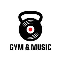 GYM and Music logo concept. KettleBell and music gym templates vector