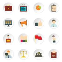 Election voting icons set in flat style vector