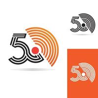 5G network logo. Logo network 5G connection. Number 5 and G letter. vector