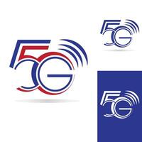 logotipo de red 5g. conexión de red de logotipo 5g. número 5 y letra g. vector