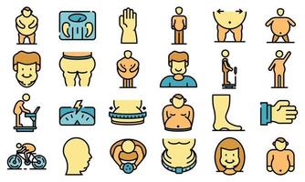 Overweight icons vector flat