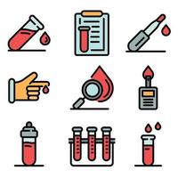 Blood test icons vector flat