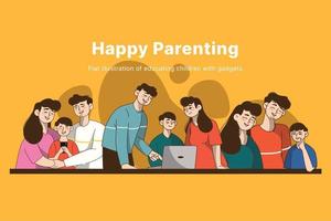 Simple illustration of parenting with a device vector