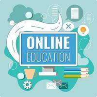Online education vector graphic design