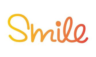 Smile gradient Typography vector illustration isolated on white background