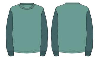 Two tone color long sleeve t shirt vector illustration template