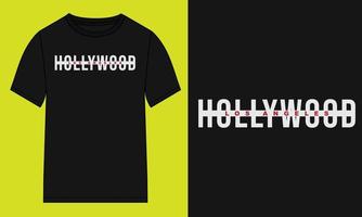 hollywood los ángeles. diseño de camiseta tipográfica listo para imprimir. vector