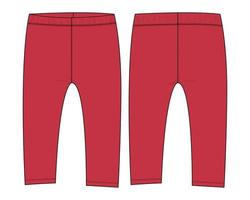 Cotton fabric trouser pant vector illustration Red color template for baby girls.