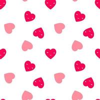 Love hearts seamless vector pattern isolated on white background