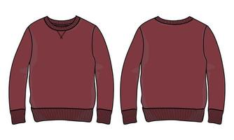 Long sleeve sweatshirt vector illustration Red Color template