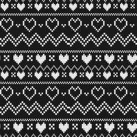 Christmas fair isle seamless Vector pattern for background, fabric and others isolated on black background.