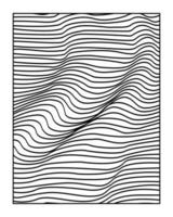 Abstract Wave line art drawing vector illustration isolated on white background.