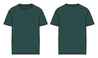 camiseta de manga corta ilustración vectorial plantilla de color verde vector