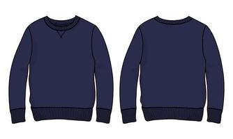 Long sleeve sweatshirt vector illustration navy Color template