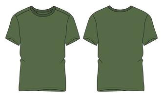 Short sleeve t shirt Vector illustration green color template