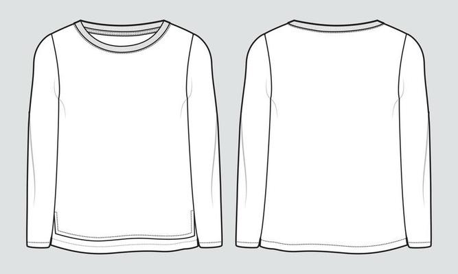 Long Sleeve Shirt Template Vector Art, Icons, and Graphics for Free ...