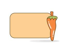 paprika icon with blank note vector illustration