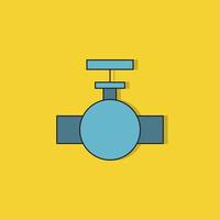 pipeline and valve icon on yellow background vector