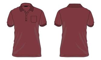 Short sleeve polo shirt vector illustration Red color template