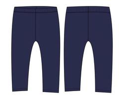 Cotton fabric trouser pant vector illustration navy color template for baby girls.