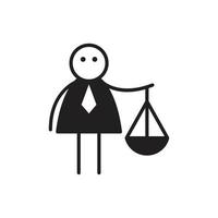 businessman holding weight scale stick figure illustration vector