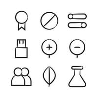 hand drawn web interface icons set vector