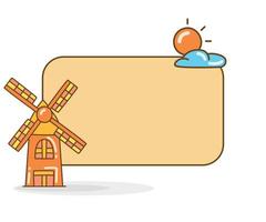 blank memo note with windmill icon illustration vector