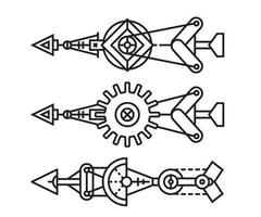 arrows set steampunk style vector illustration