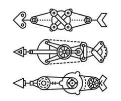 arrows set steampunk style vector illustration