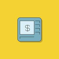 atm icon on yellow background vector