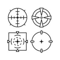 Ilustración de vector de punto de mira y dardo