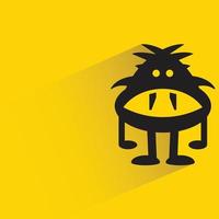 monster character with shadow on yellow background vector