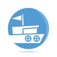 ferry ship icon in circle button illustration vector