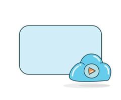 tablero de notas con ilustración de video en la nube vector