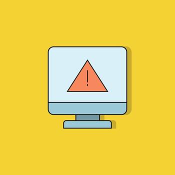 error computer icon on yellow background vector