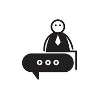 businessman sitting on speech bubble stick figure illustration vector
