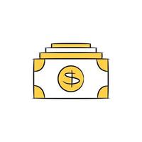 stack of dollar banknotes icon illustration vector