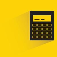 calculator icon with shadow on yellow background vector