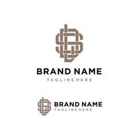 monogram letter logo template vector