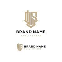 monogram intial letter dls logo design vector