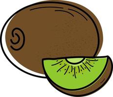 ilustración vectorial de una fruta de kiwi. elementos de diseño para publicidad y portadas, libros infantiles, comida e ilustraciones de comida. ilustración vectorial de frutas exóticas. nutrición dietética vector