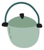 Hand drawn cauldron on a white isolated background. Vector illustration.