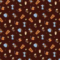 Coffee seamless pattern. vector