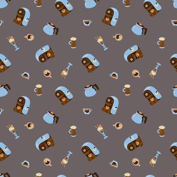 Coffee seamless pattern. vector